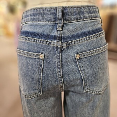 라인 워싱 일자 데님 팬츠