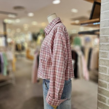 크롭 체크 남방