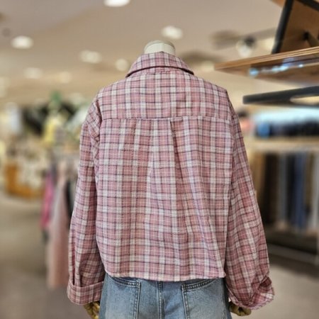 크롭 체크 남방