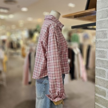 크롭 체크 남방