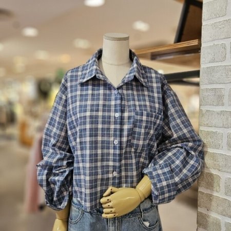 크롭 체크 남방