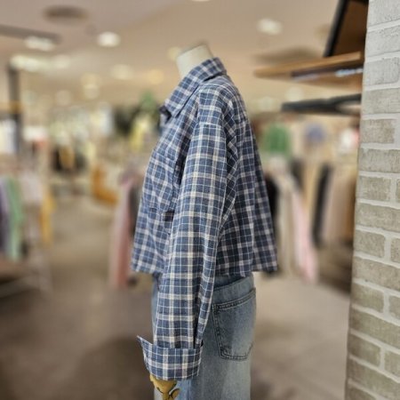 크롭 체크 남방