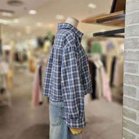 크롭 체크 남방