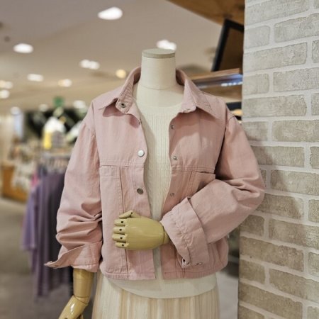 워싱 면 셔츠형 자켓