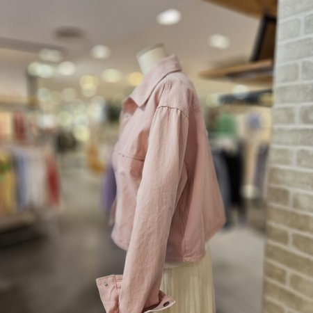 워싱 면 셔츠형 자켓