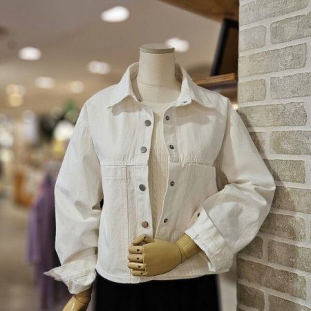 워싱 면 셔츠형 자켓