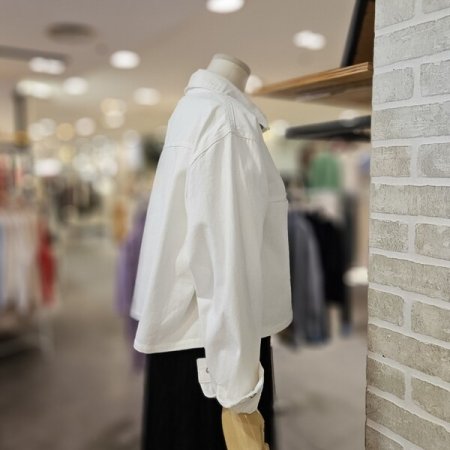 워싱 면 셔츠형 자켓