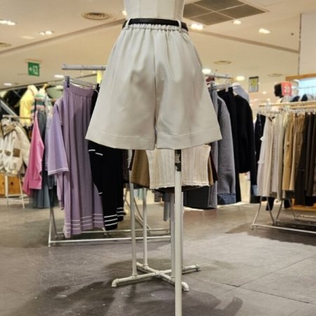 벨티드 투턱 5부 팬츠