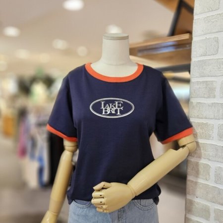 실켓 배색 반팔 티셔츠