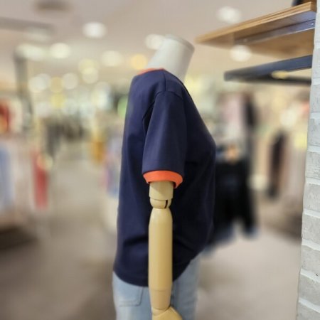 실켓 배색 반팔 티셔츠