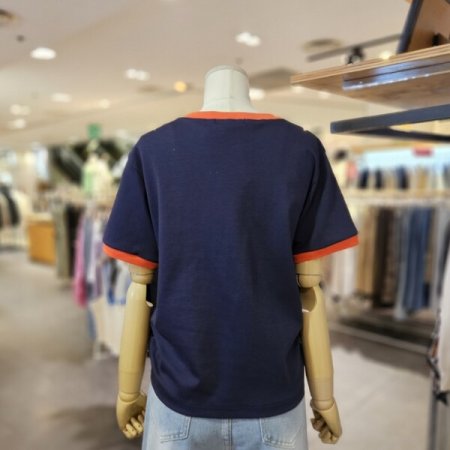 실켓 배색 반팔 티셔츠