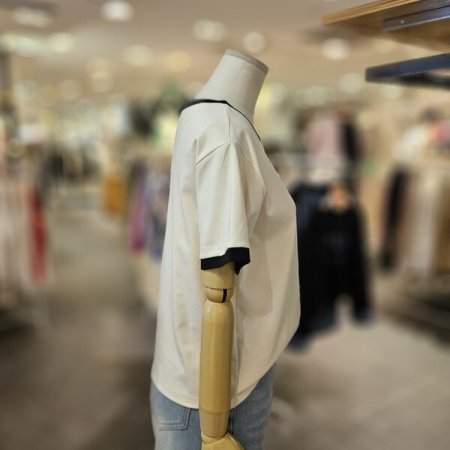 실켓 배색 반팔 티셔츠