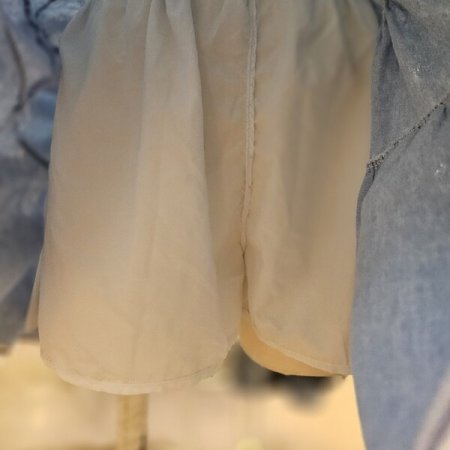 레이스 미니 데님 스커트