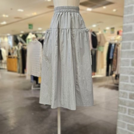 리본 포켓 플레어 스커트