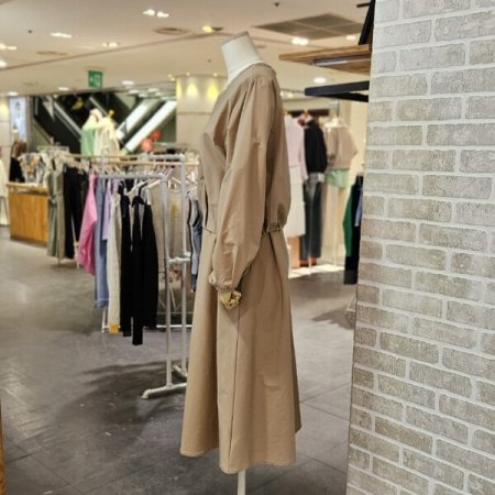 브이 배색 원피스