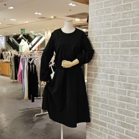 브이 배색 원피스