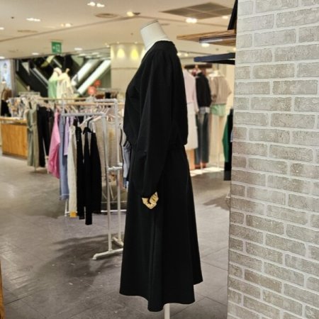 브이 배색 원피스