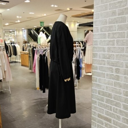 브이 배색 원피스