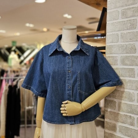 데님 크롭 남방