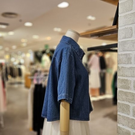 데님 크롭 남방