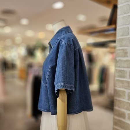 데님 크롭 남방