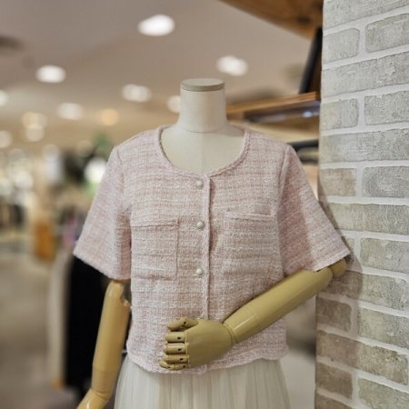 트위드 반팔 자켓
