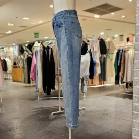 라인 배색 와이드 데님 팬츠