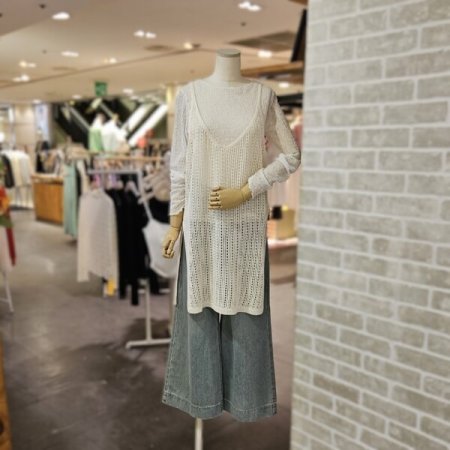 니트 레이어드 원피스