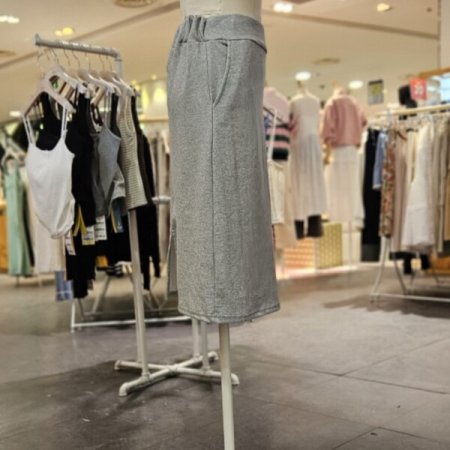 자수 밴딩 스커트