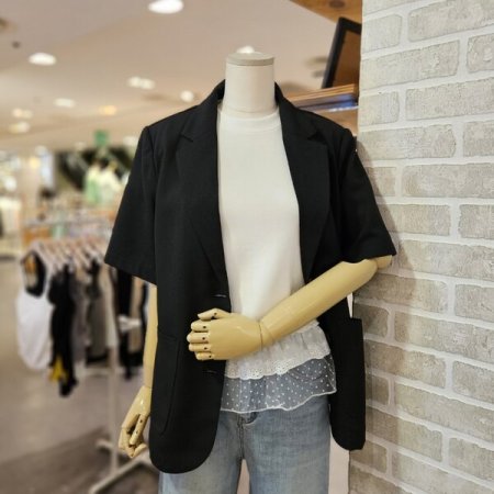 자수 반팔 자켓