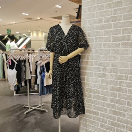 플라워 V넥 원피스