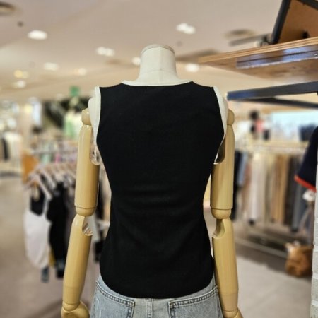 레이스 스퀘어 니트 탑