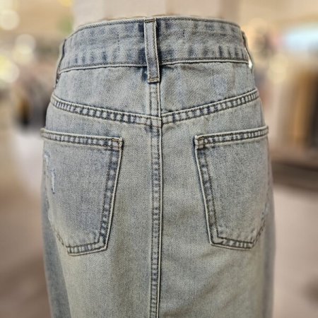 밑단 데미지 H라인 스커트