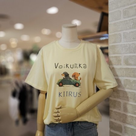 도그 카 프린트 티셔츠