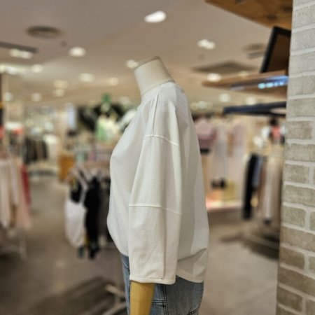 퍼프 소매 5부 티셔츠