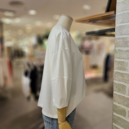 퍼프 소매 5부 티셔츠