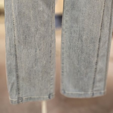 커브드 절개 데님 팬츠