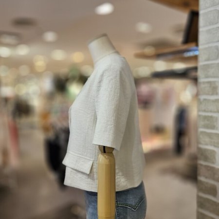 단추 포인트 반팔 자켓