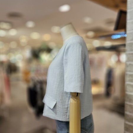 단추 포인트 반팔 자켓