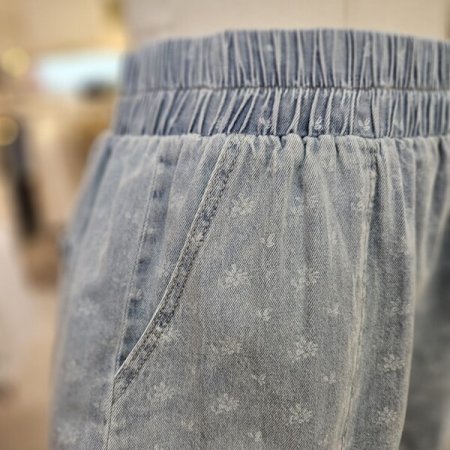 프린트 데님 쇼츠