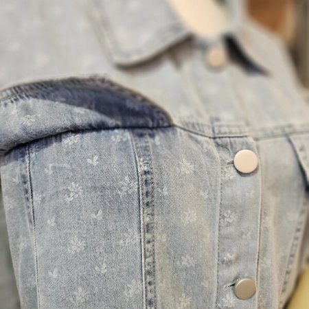 프린트 데님 자켓