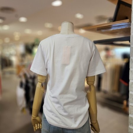 배색 레터링 티셔츠