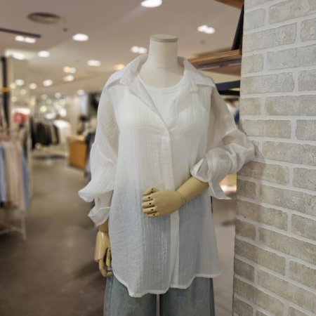 시스루 오버핏 셔츠