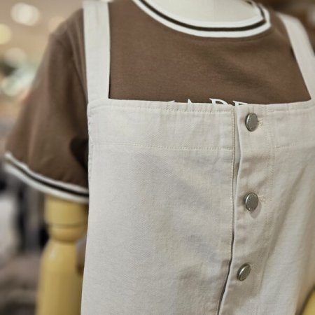 레코브 워싱 면 디미 원피스