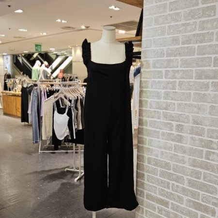 어깨 셔링 점프 슈트