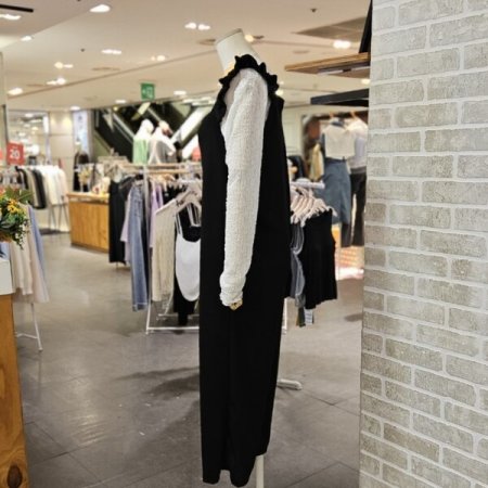 어깨 셔링 점프 슈트