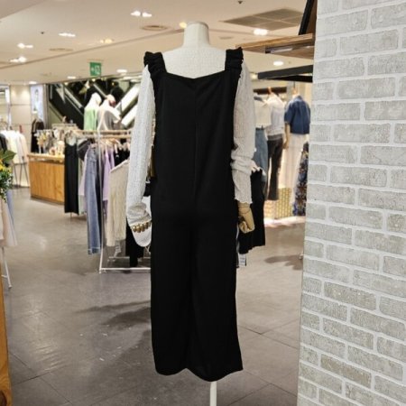 어깨 셔링 점프 슈트