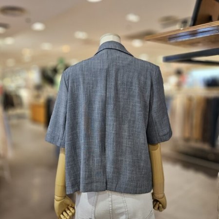 카라 원 버튼 반팔 자켓