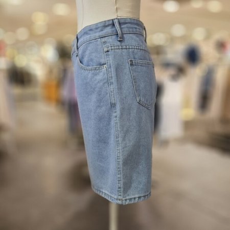 베이직 5부 데님 팬츠