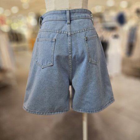 베이직 5부 데님 팬츠